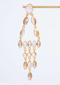 Crystal and acrylic bead studded chandelier earring only on kalki