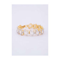 Crystal And Stone Studded Gold Bracelet Online - Kalki Fashion