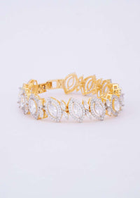 Crystal And Stone Studded Gold Bracelet Online - Kalki Fashion