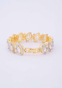 Crystal And Stone Studded Gold Bracelet Online - Kalki Fashion