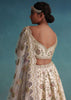 Daisy White Embroidered 12 Kali Bridal Lehenga In Raw Silk With Floral Hand Embroidery