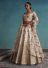 Daisy White Embroidered 12 Kali Bridal Lehenga In Raw Silk With Floral Hand Embroidery