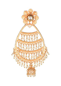 Dangling Gold Plated Earrings With Pearls And Kundan Online - Kalki Fashion