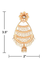 Dangling Gold Plated Earrings With Pearls And Kundan Online - Kalki Fashion