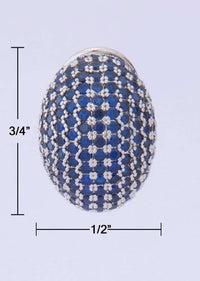 Dark Blue Studs With Silver Jaal Coating Online - Kalki Fashion