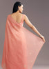 Dark Peach Crushed Tissue Embroidered Saree With Scallop Border