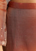 Dark Peach Organza Tissue Kurta Pant With Embroidered Dupatta