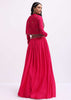 Dark Pink Embroidered Silk Lehenga Choli Set