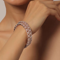 Dazzling Diamonds Rose Gold Bangles Set