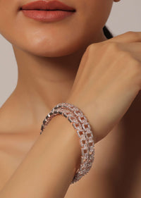 Dazzling Diamonds Rose Gold Bangles Set