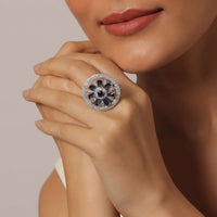 Dazzling Diamonds Sapphire Ring