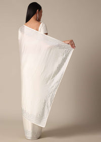 Dazzling White Saree With Swarovski Elegance