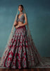 Deep Red Hand Embroidered Bridal Lehenga And blouse Set In Velvet