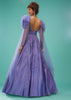 Mauve Purple Ball Gown With Ruffle Frills And Embroidery