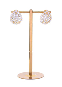 Diamond studded cut out studs with gold plating only on Kalki