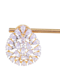 Diamond studded cut out studs with gold plating only on Kalki