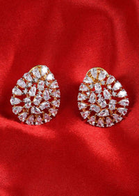 Diamond studded cut out studs with gold plating only on Kalki