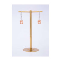 Diamond studded silver hoop earring with honey brown crystal stone only on Kalki