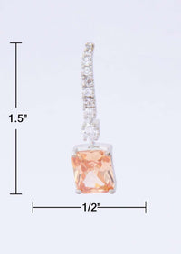 Diamond studded silver hoop earring with honey brown crystal stone only on Kalki