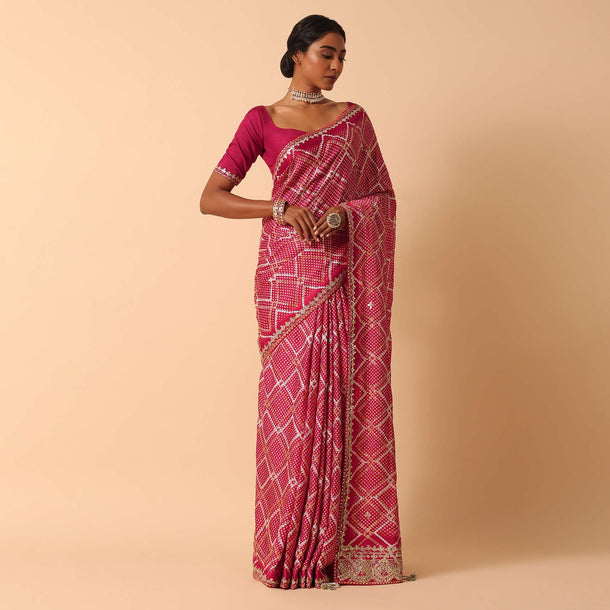Dola Silk Festive Saree With Unstitched Blouse Fabric