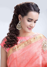 Double Layer Kundan Chandbali With Nano Moti Bunch Drop Online - Kalki Fashion