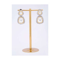 Double layer polki kundan earring adorn with diamonds only on Kalki