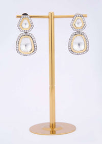 Double layer polki kundan earring adorn with diamonds only on Kalki