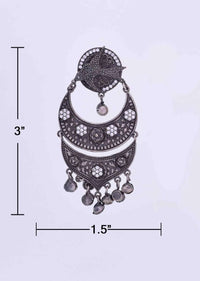 Double oxidized chandbali earring with stone work only on Kalki