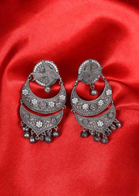 Double oxidized chandbali earring with stone work only on Kalki