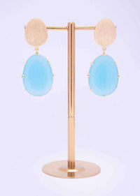 Drop dangler earring with sky blue beads only on Kalki