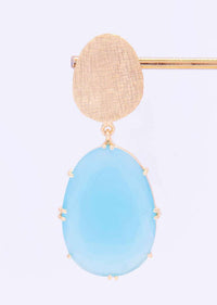 Drop dangler earring with sky blue beads only on Kalki