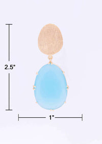 Drop dangler earring with sky blue beads only on Kalki