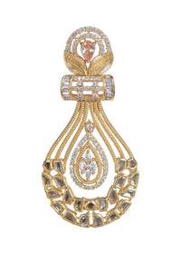 Drop shaped fancy danglers embellished with crystals, bugle beads and stones only on Kalki