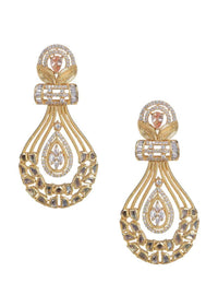 Drop shaped fancy danglers embellished with crystals, bugle beads and stones only on Kalki