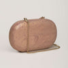 Rose Gold Clutch Bag In Resin Hand Crafted With A Gorgeous Marble Effect And Detachable Sling By Solasta
