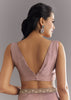 Dusky Lavender Organza Saree With Stones Cutdana Sequins Embroidery