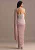Dusky Pink Ready Pleated Saree With Embroidered Blouse