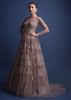 Eve Champagne Gown In Hand Crafted Net With Snowflake Motifs