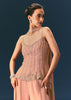 Dusty Pink Hand Embroidered Sharara Suit With Choker Dupatta