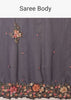 Navy Blue Saree In Organza With 3D Floral Embroidery In Moti, Cut Dana, And Sequins