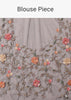Navy Blue Saree In Organza With 3D Floral Embroidery In Moti, Cut Dana, And Sequins