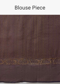 Eggplant Purple Pure Handloom Saree In Tussar Silk With Woven Floral Buttis Online - Kalki Fashion