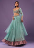 Sky Blue Embroidered Lehenga In Georgette