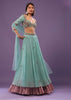 Sky Blue Embroidered Lehenga In Georgette