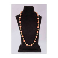 Elegant And Classic Necklace Adorn In Black Stone And Peach Pearls Online - Kalki Fashion