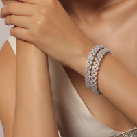 Elegant Bangles Set With White Stones