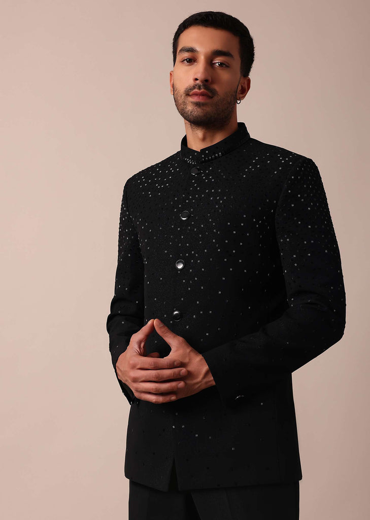 Elegant Black Jodhpuri Sherwani