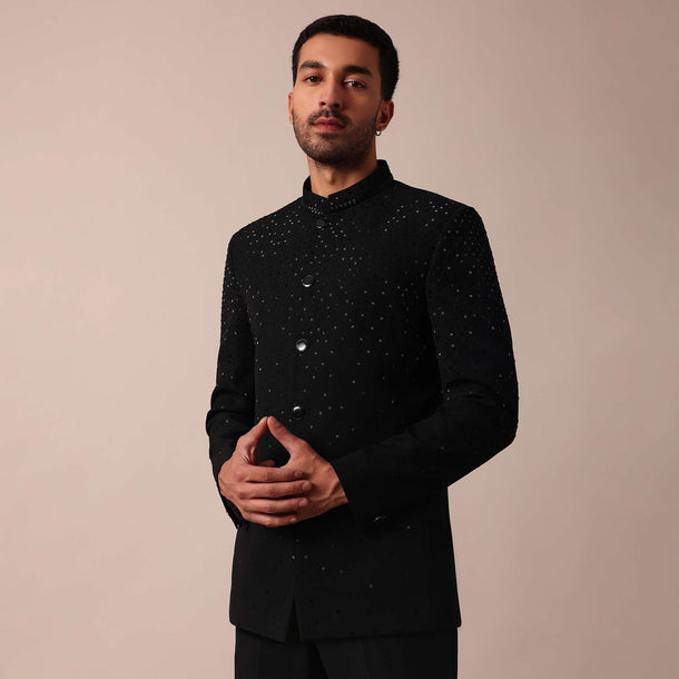 Elegant Black Jodhpuri Sherwani