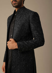 Elegant Black Men's Indowestern Ensemble