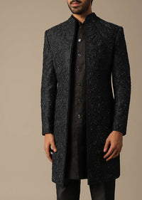 Elegant Black Men's Indowestern Ensemble